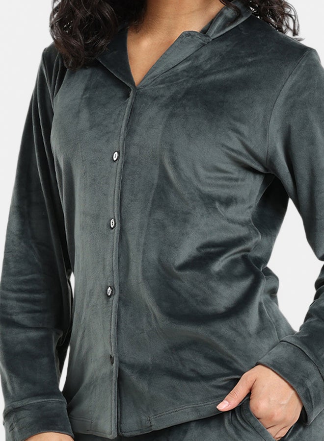 Carina Velvet Classic Pyjama Set - Image 3