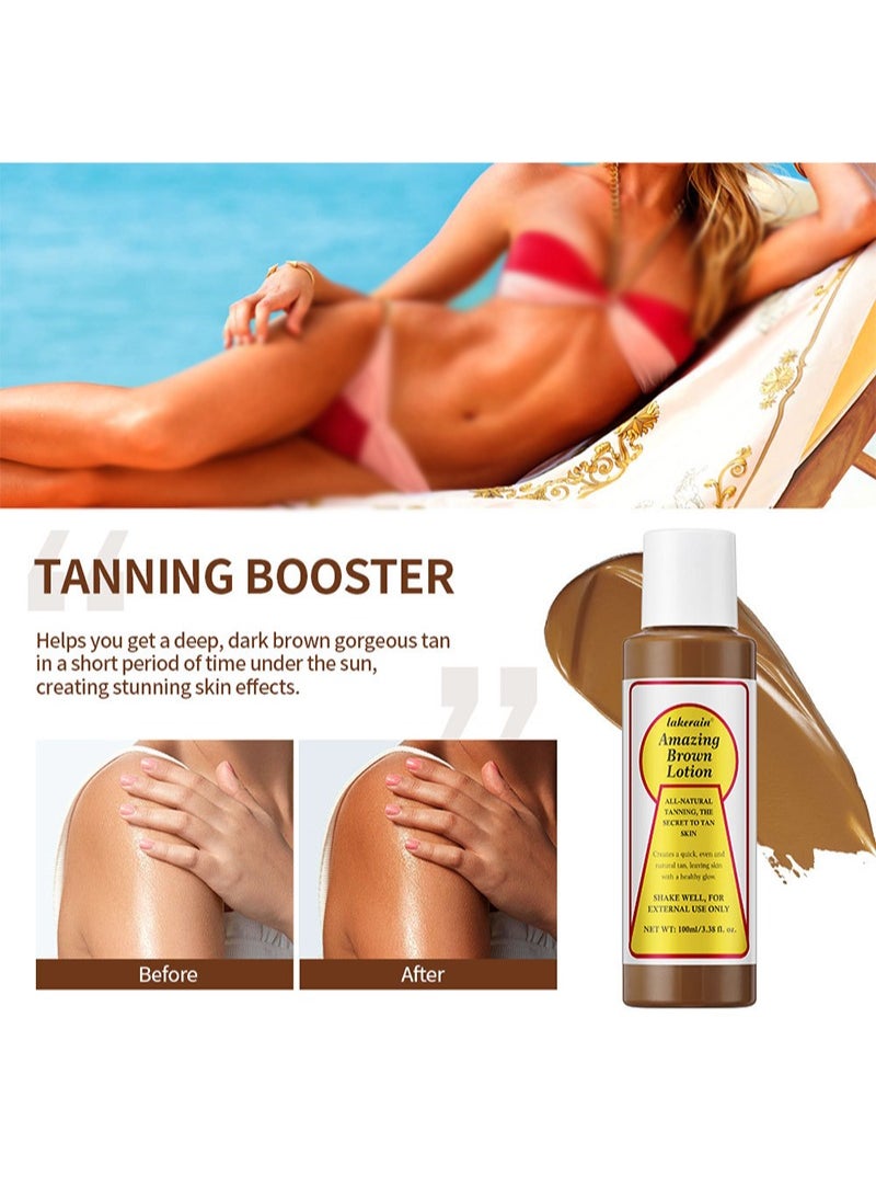 lakerain Tanning Lotion,Amazing Brown Lotion,All-natural Tanning,Quick,Even Andnatural Tan,Leaving Skinwith A Healthy Glow,Non-greasy Glowing Self-tan for All Skin Types,100 ml  - Image 4