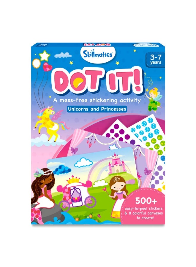 Skillmatics Dot It Unicorns & Princesses, No Mess Sticker Art for Kids, Craft Kits, DIY Activity, Travel Toys, Fine Motor Skills, Gifts for Boys & Girls Ages 3, 4, 5, 6, 7 - Image 1
