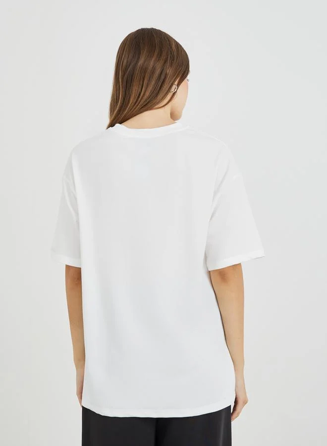 Take Two Take Two Slogan Print Oversized T-Shirt