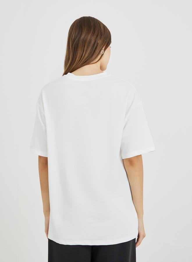 Take Two Slogan Print Oversized T-Shirt - Image 4