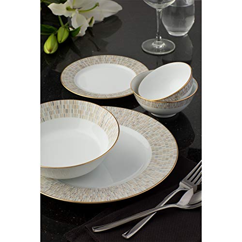 Noritake Japan - Porcelain Soup Bowls 6 pcs, Service for 6 - Luxury Dining and Kitchen Set - Hearth Collection Ville De Lumiere Golden Dinnerware Bowl Set - Image 2