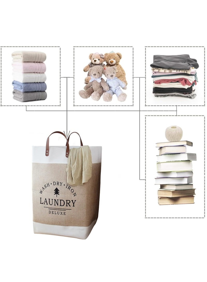 Laundry Hamper Clothes Portable Foldable Laundry Basket Storage with Handle Laundry Organizer Cabinet for Bathroom Home Storage of Laundry Toys Pillows Baby Blanket Towels Throws  - Image 3