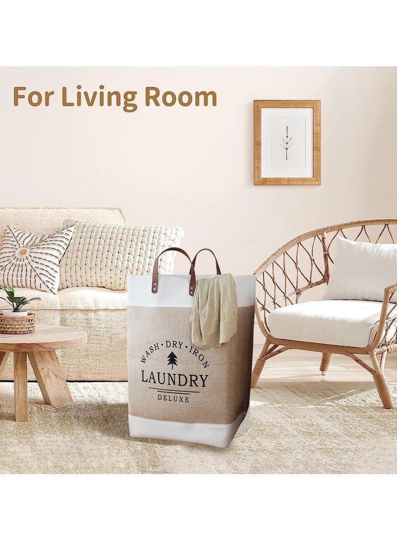 Laundry Hamper Clothes Portable Foldable Laundry Basket Storage with Handle Laundry Organizer Cabinet for Bathroom Home Storage of Laundry Toys Pillows Baby Blanket Towels Throws  - Image 4