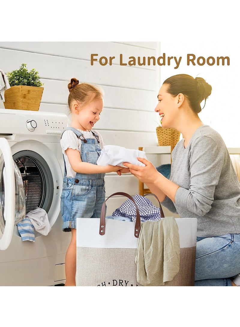Laundry Hamper Clothes Portable Foldable Laundry Basket Storage with Handle Laundry Organizer Cabinet for Bathroom Home Storage of Laundry Toys Pillows Baby Blanket Towels Throws  - Image 5