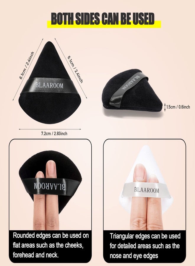 BLAAROOM 6 Pieces Soft Triangle Powder Puff Face Makeup Velour for Loose Powder Mineral Powder Body Powder Wet Dry Cosmetic Foundation Sponge Makeup Tool - Image 5