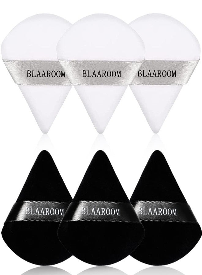 BLAAROOM 6 Pieces Soft Triangle Powder Puff Face Makeup Velour for Loose Powder Mineral Powder Body Powder Wet Dry Cosmetic Foundation Sponge Makeup Tool - Image 1