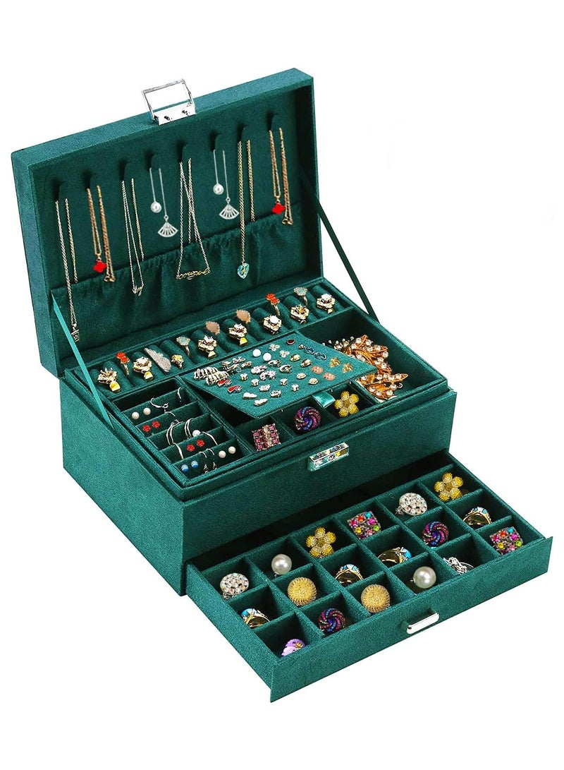 Jewelry and makeup bag/ A multi-layer bag for organizing jewelry, accessories and makeup, consisting of 3 layers with a lock and made of high-quality materials. - Image 1