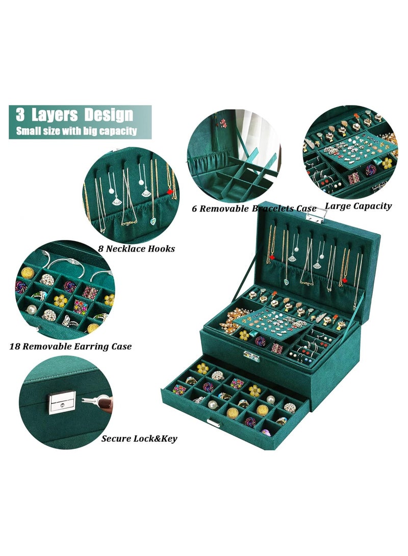 Jewelry and makeup bag/ A multi-layer bag for organizing jewelry, accessories and makeup, consisting of 3 layers with a lock and made of high-quality materials. - Image 2