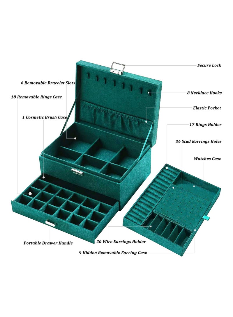 Jewelry and makeup bag/ A multi-layer bag for organizing jewelry, accessories and makeup, consisting of 3 layers with a lock and made of high-quality materials. - Image 4