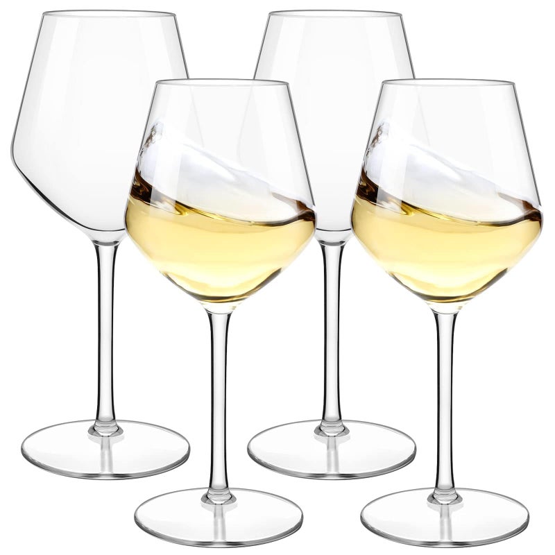 MICHLEY Floating Wine Glasses for Pool Unbreakable Tritan Plastic Red Wine Glasses with Stem Poolside Floating Cups 185 OZ Dishwasher Safe Set of 4