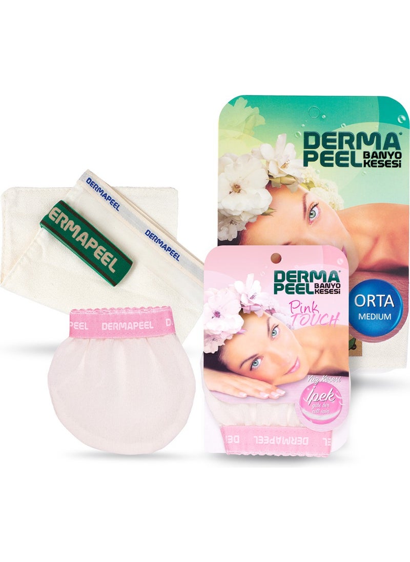 Dermapeel Medium Bath Scrub + Pink Touch Facial Scrub Set  - Image 1