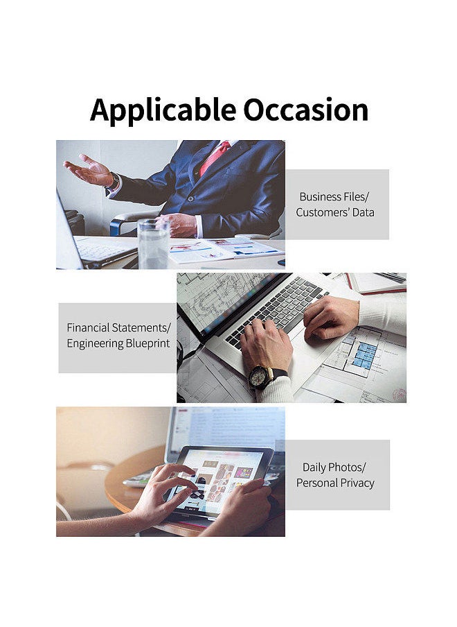 64GB 256-bit Encrypted USB Drive Password Secure Flash Drive USB3.0 U Disk Support Reset/Wipe/Auto Lock Function, Grey