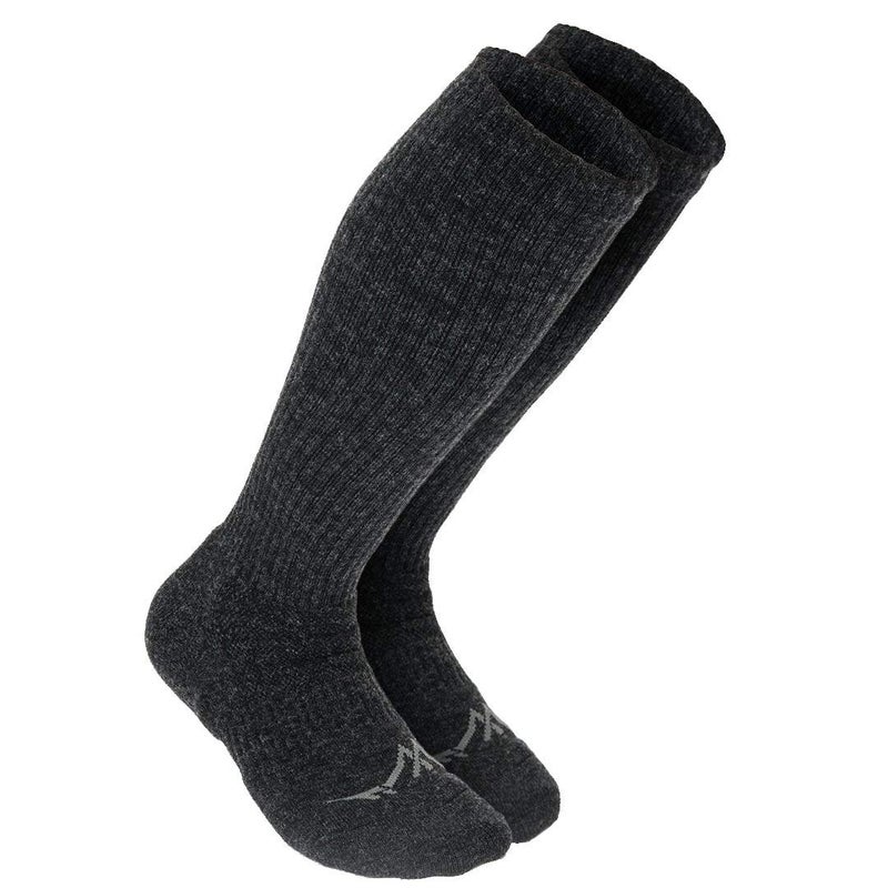 Wanderlust KneeHigh Merino Wool Compression Socks For Men and Women Charcoal Medium