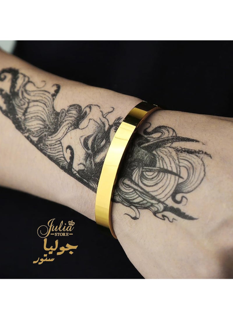 جوليا ستور - سوار ذهبي للرجال - سوار مطلي بالذهب عيار 18 قيراط للرجال من الفولاذ المقاوم للصدأ أساور الحب والصداقة من متجر جوليا - Image 1
