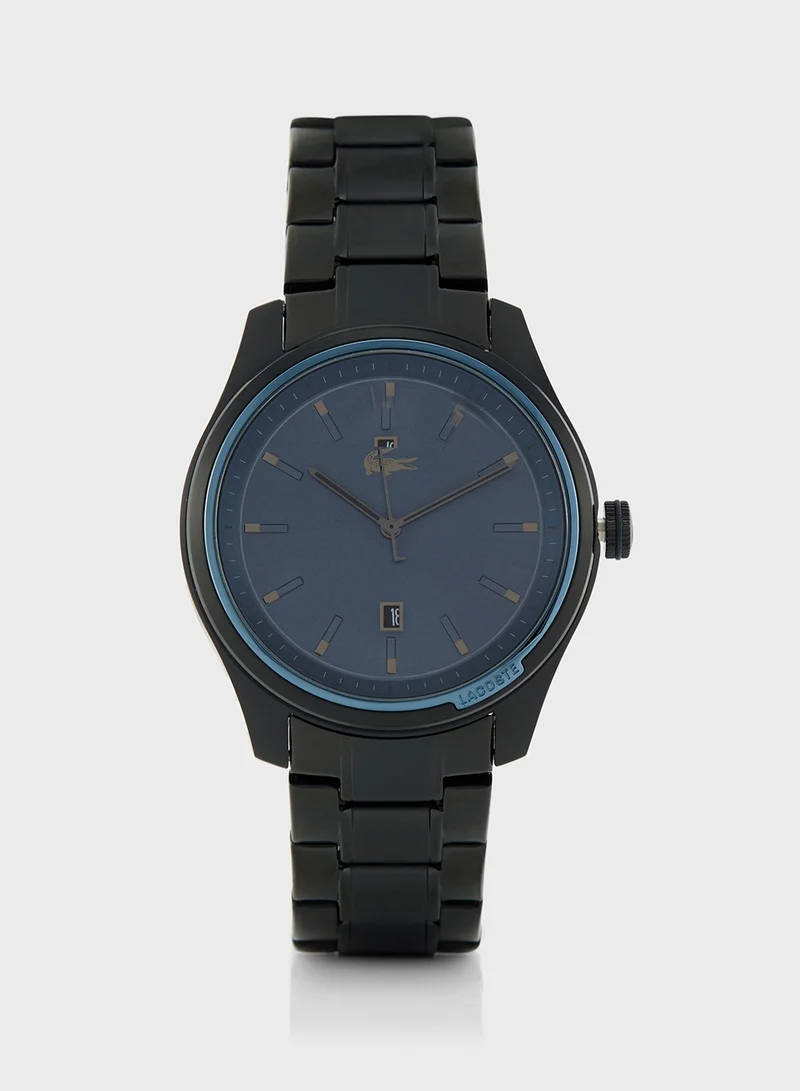 LACOSTE Musketeer 3 Hands Watch - Blue With Black Ip Bracelet