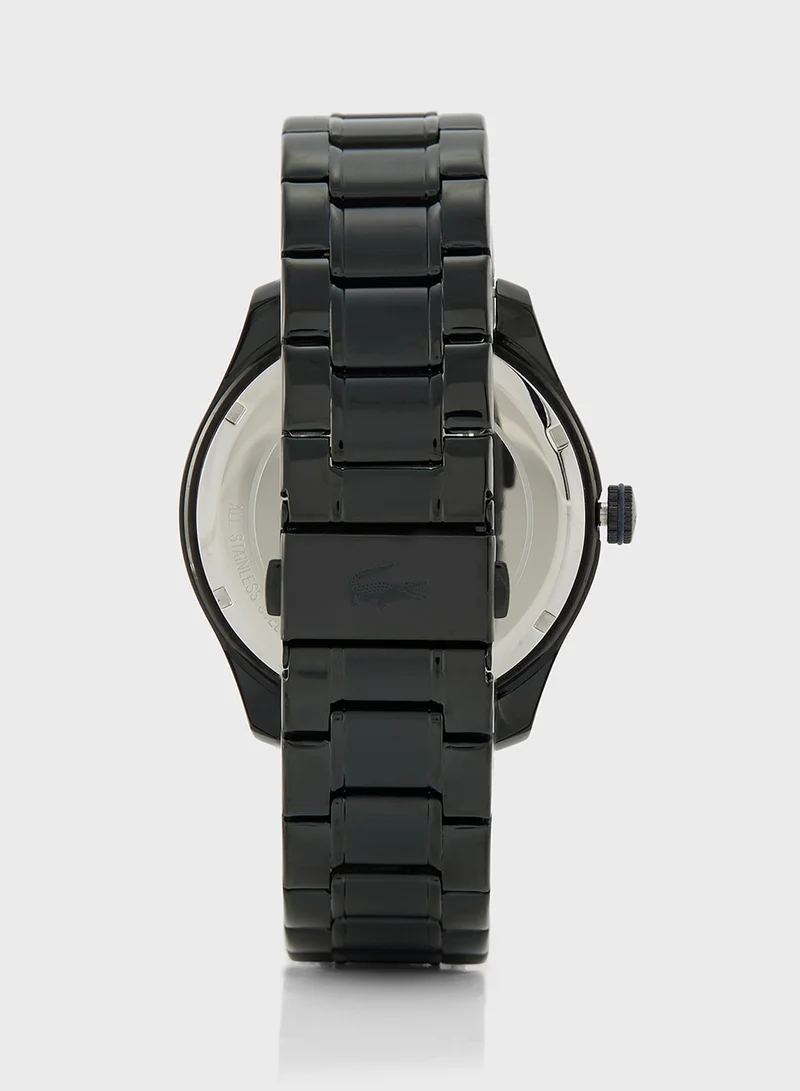 LACOSTE Musketeer 3 Hands Watch - Blue With Black Ip Bracelet