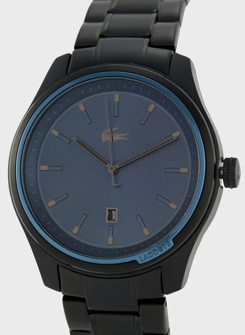 LACOSTE Musketeer 3 Hands Watch - Blue With Black Ip Bracelet