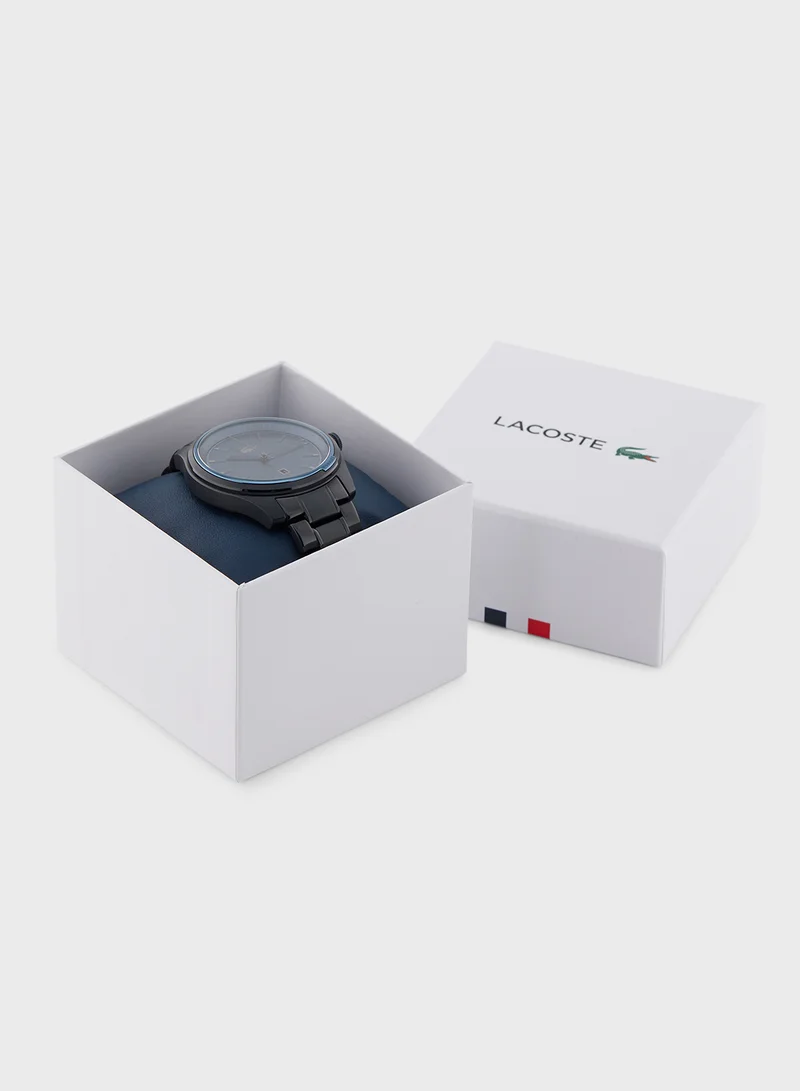 LACOSTE Musketeer 3 Hands Watch - Blue With Black Ip Bracelet