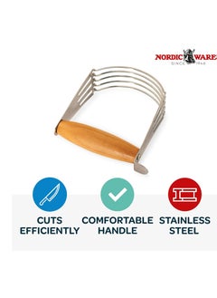 NORDIC WARE Nordic Ware Brush Pastry Blender, with Beechwood Handle, Stainless steel blades  - Image 2