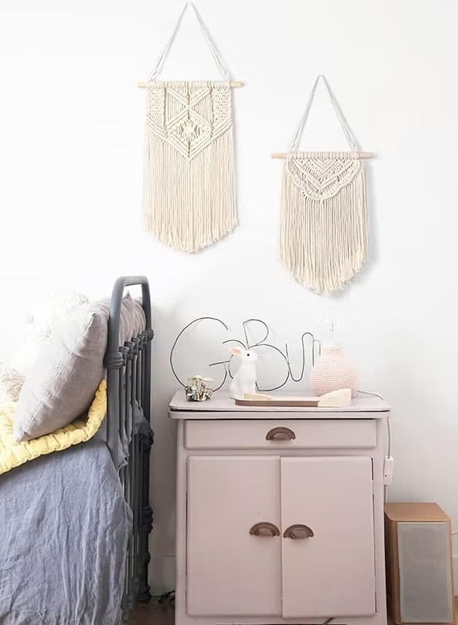 والالا 3 قطع من مفروشات الحائط المكرمية للتعليق على الحائط، لوحات فنية صغيرة منسوجة لتزيين المنزل لمعرض غرفة النوم وغرفة المعيشة - Image 5