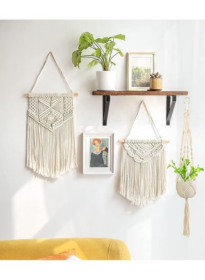 والالا 3 قطع من مفروشات الحائط المكرمية للتعليق على الحائط، لوحات فنية صغيرة منسوجة لتزيين المنزل لمعرض غرفة النوم وغرفة المعيشة - Image 2