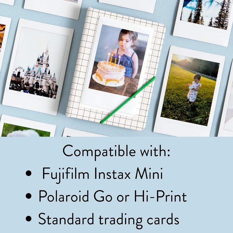 Studio Calico Black Ledger Mini Photo Album Fits Fujifilm Instax Mini, Polaroid Go or Hi-Print, Standard Trading Cards 2.5 x 3.5 in., Kids Photo Album, Kpop Photocard Binder, Small Photocard Holder - Image 2