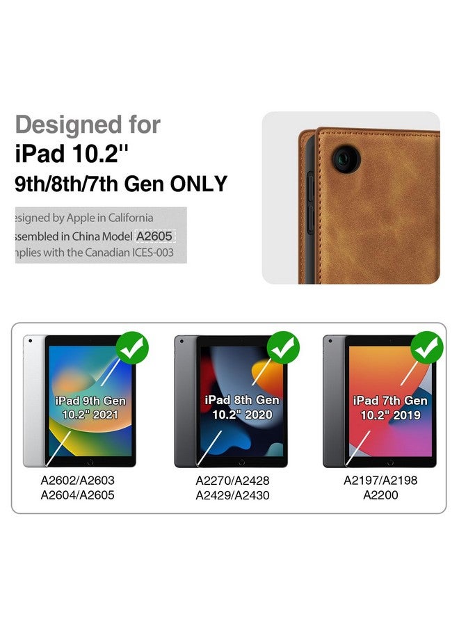 Antbox Case for iPad 9th Generation (2021) iPad 8th/7th Generation with Pencil Holder Auto Sleep/Wake Function PU Leather Smart Cover for iPad 10.2'' (Brown) - Image 1