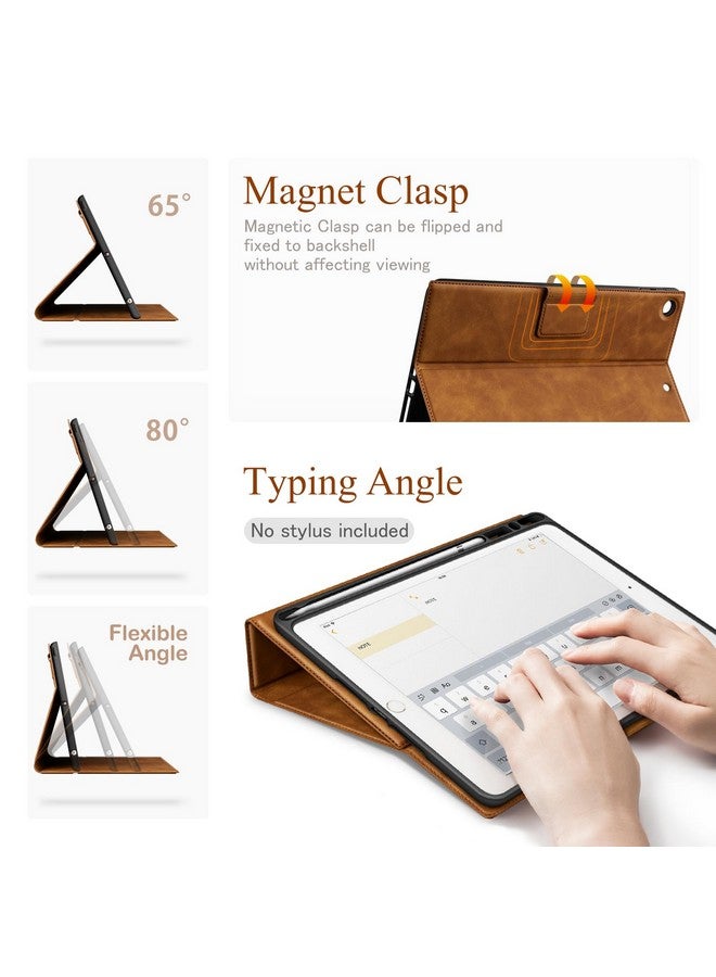 Antbox Case for iPad 9th Generation (2021) iPad 8th/7th Generation with Pencil Holder Auto Sleep/Wake Function PU Leather Smart Cover for iPad 10.2'' (Brown) - Image 2