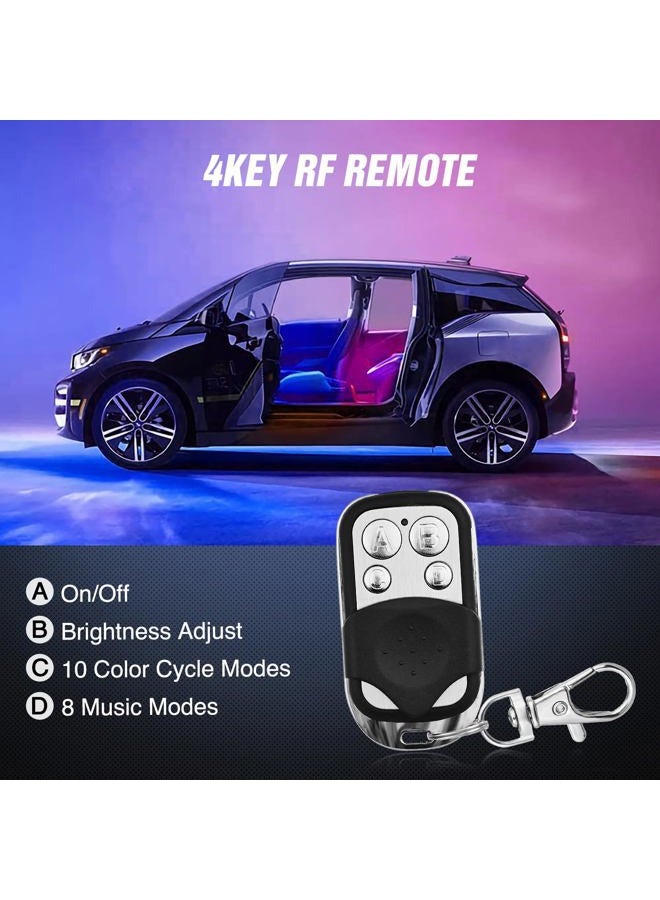 Nilight 4PCS Interior Car Strip Lights Cigarette Lighter Dream Color RGB-IC 12V DC with App Remote Control Multicolor Under Car Dash Lighting 2 Lines Design Music Sync Mode for Cars Truck ATV UTV - Image 3