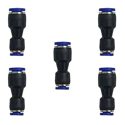 ROZESAZZ zjxed 1/4" OD x 1/8" OD Pneumatic quick Connector Push to Connect fittings Straight reducer Union/Coupler (Pack of 5) - Image 1