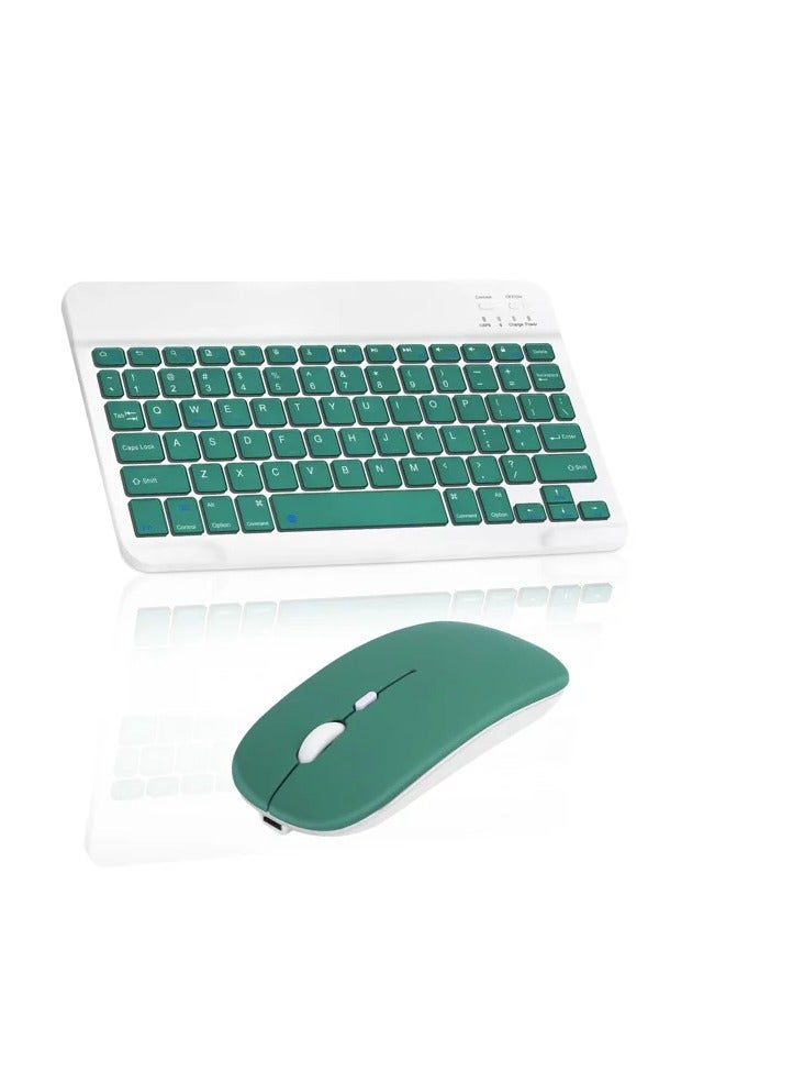 Wireless Keyboard and Mouse Combo Bluetooth Keyboard Mouse Set with Rechargeable Battery Green - Image 2