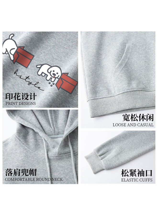 Hstyle Hooded Fleece-lined Thickened 2025 Women's Casual Loungewear Hoodie With Premium Print Design - Image 5