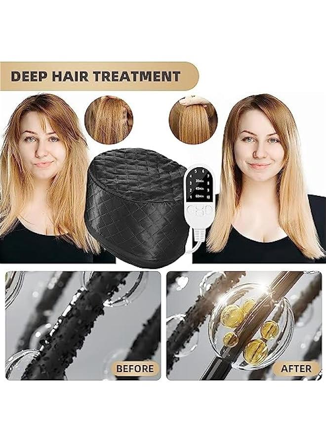 Hair Steamer for Natural Hair Home Use Thermal Heat Cap for Deep Conditioning w/10-level Heats Up Quickly 3 Timer Settings Steamer Cap for Black Hair Deep Conditioner Hot Hair Oil Treatment - Image 2