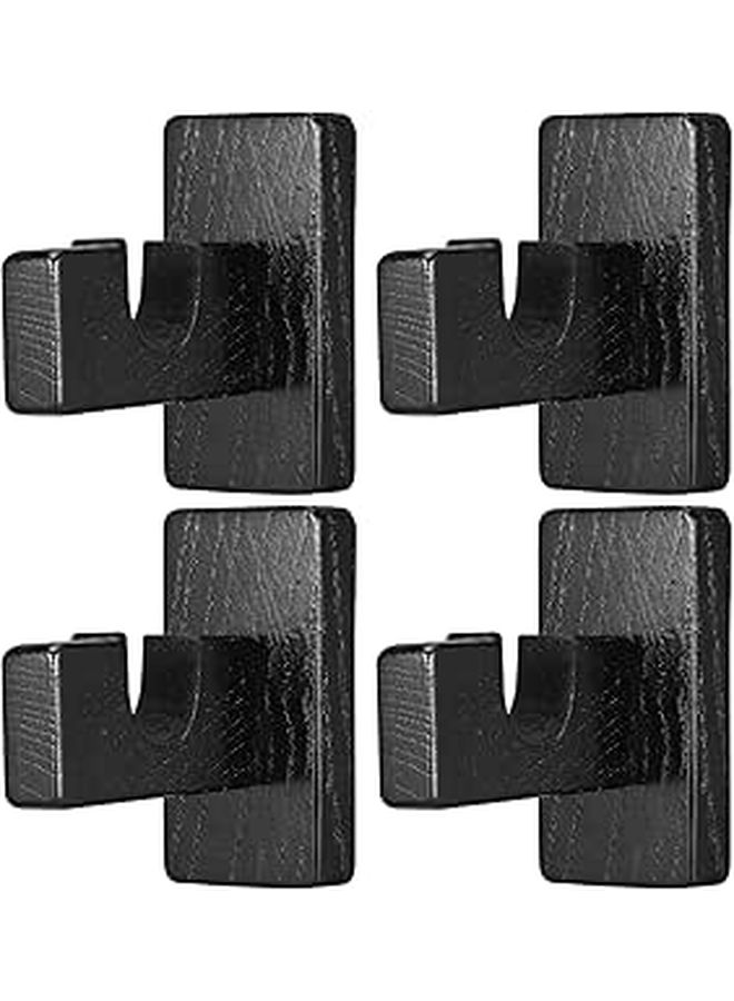 Black Hockey Stick Wall Mount Hangers 2 Pairs Sturdy Storage Rack For Indoor Ice Hockey Equipment - Image 1