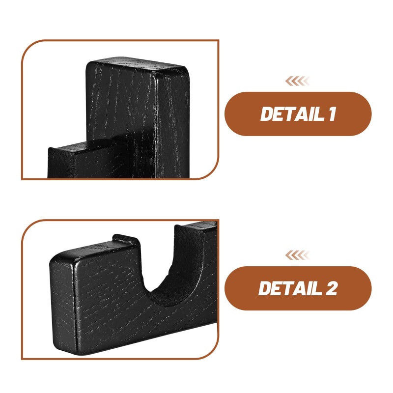 Black Hockey Stick Wall Mount Hangers 2 Pairs Sturdy Storage Rack For Indoor Ice Hockey Equipment - Image 4