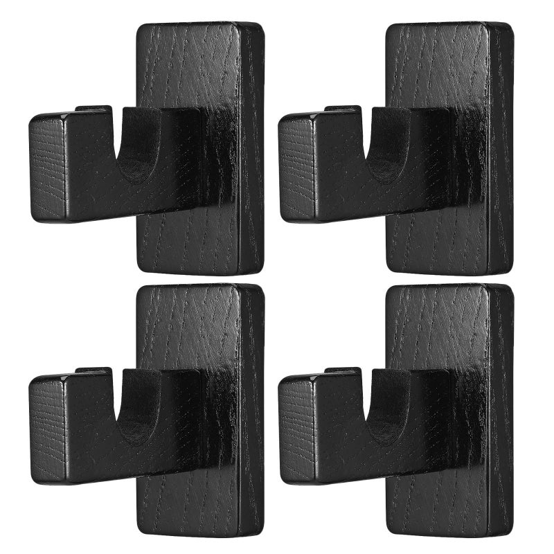 Black Hockey Stick Wall Mount Hangers 2 Pairs Sturdy Storage Rack For Indoor Ice Hockey Equipment - Image 2