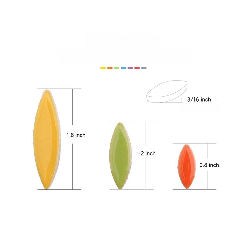 بلاط فسيفساء بتلات الزهور للأعمال الحرفية، قطع بلاط الزهور لمستلزمات صناعة الفسيفساء، ديكور فسيفساء خارجي يمكنك صنعه بنفسك (ألوان مختلطة) - Image 2