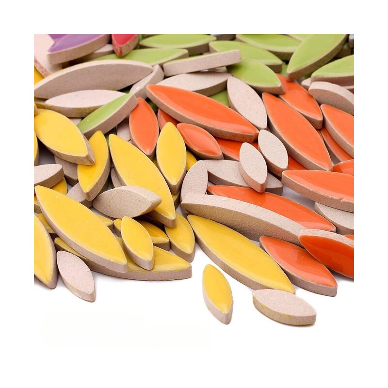 بلاط فسيفساء بتلات الزهور للأعمال الحرفية، قطع بلاط الزهور لمستلزمات صناعة الفسيفساء، ديكور فسيفساء خارجي يمكنك صنعه بنفسك (ألوان مختلطة) - Image 5