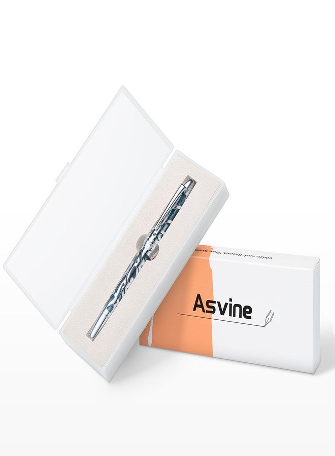 Asvine P80 Piston Filling Fountain Pen Medium Nib, Spider Skeleton Transparent Gray Blue Acrylic Pen Case and Wrench Set - Image 5