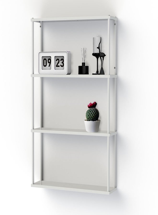 Mango Steam Wall-Mounted Steel Shelving Unit for Kitchen, Storage or Display Use - White - (36" H X 24" W X 6" D) - Image 1