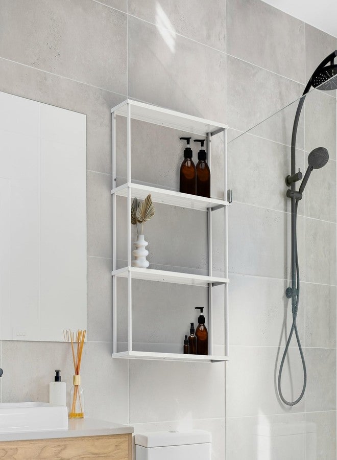 Mango Steam Wall-Mounted Steel Shelving Unit for Kitchen, Storage or Display Use - White - (36" H X 24" W X 6" D) - Image 2
