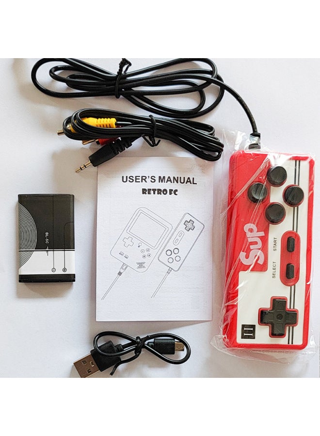 Doubles Nostalgic Retro Classic Fc Built-in 400 One Handheld Game Machine Sup Portable Mini Children's Handheld-Product Color:Red-Model:sup400 In One Doubles - Image 4