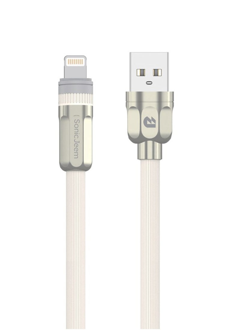 كيبل شحن سونيك جيم 3.0A LIGHTNING TO USB،القدرة على الانحناء والأنثناء بكفاءة عالية يحتوي على شريحة ذكية،الطول1.20متر،ابيض،MADE FOR ANDROID-IPHONE-IPAD-IPOD (SJ109A) - pzsku/Z31A563D1C3C4D295A44CZ/45/_/1738070825/15de6872-d019-4314-9ed7-ae4d4feb1274