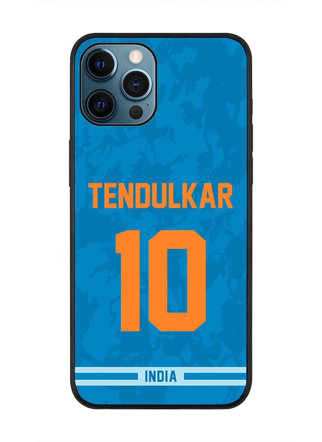 Stylizedd - Rugged Black Edge Case iPhone 12 Pro Max, Slim fit Soft Case Flexible Rubber Edges Thin Cover - Player Name - Sachin Tendulkar, Jersey Number- 10 - Image 1