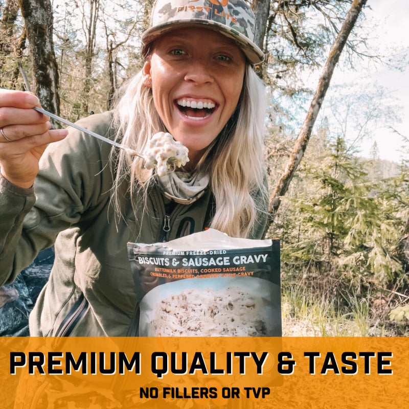 Peak Refuel Biscuits & Sausage Gravy | Freeze Dried Backpacking, Camping & Emergency Prep Food | 2 Servings Pouches - Image 3