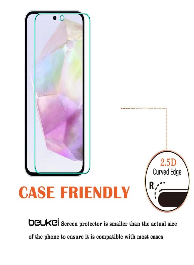 beukei (3 Pack) Designed for Samsung Galaxy A35 5G / Galaxy A35 Screen Protector Tempered Glass,Touch Sensitive,Case Friendly, 9H Hardness - Image 4