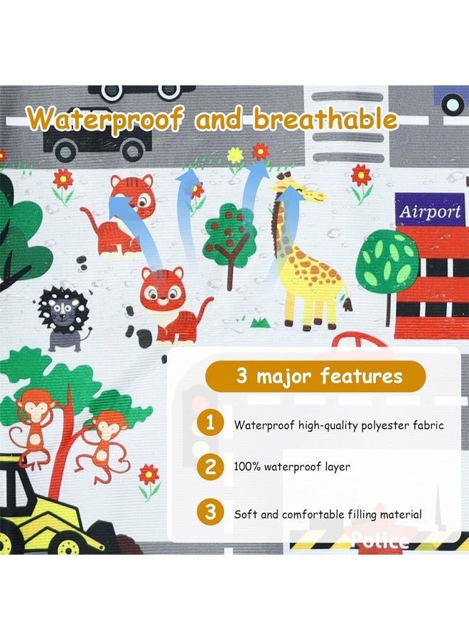 إتش كيو جيمنغ سجادة لعب تعليمية للأطفال، سجادة لعب على الطرق المرورية للأطفال، سجادة سيارة كبيرة لتعلم منطقة اللعب، سجادة للأطفال لغرفة اللعب وغرفة المعيشة وغرفة الحضانة (B، 80 * 120 سم) - Image 4