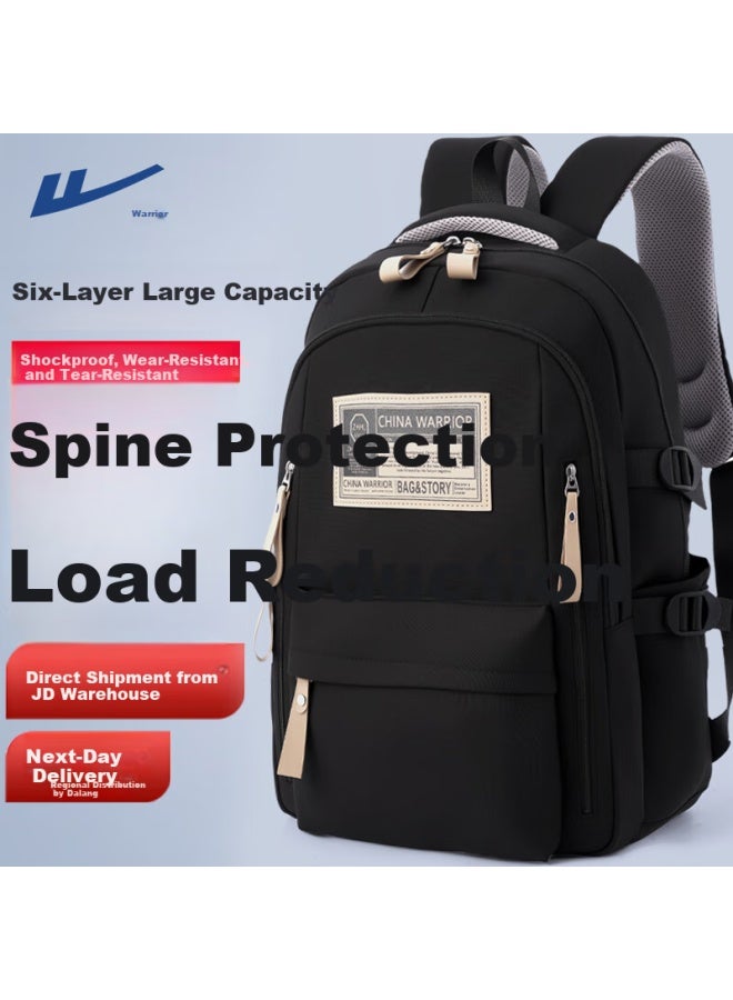 Pull Back Warrior Backpack For Women College High School Middle School Girls Casual Simple Lightweight Large Capacity Boys Shoulder Bag - Image 1