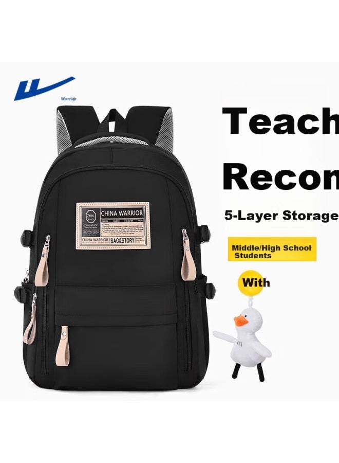 Pull Back Warrior Backpack For Women College High School Middle School Girls Casual Simple Lightweight Large Capacity Boys Shoulder Bag - Image 4